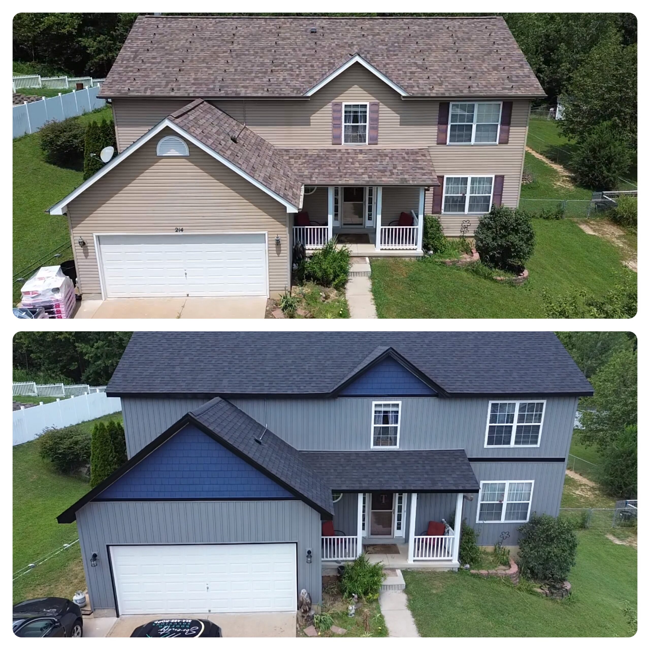 Before after home exterior siding makeover in Arnold MO