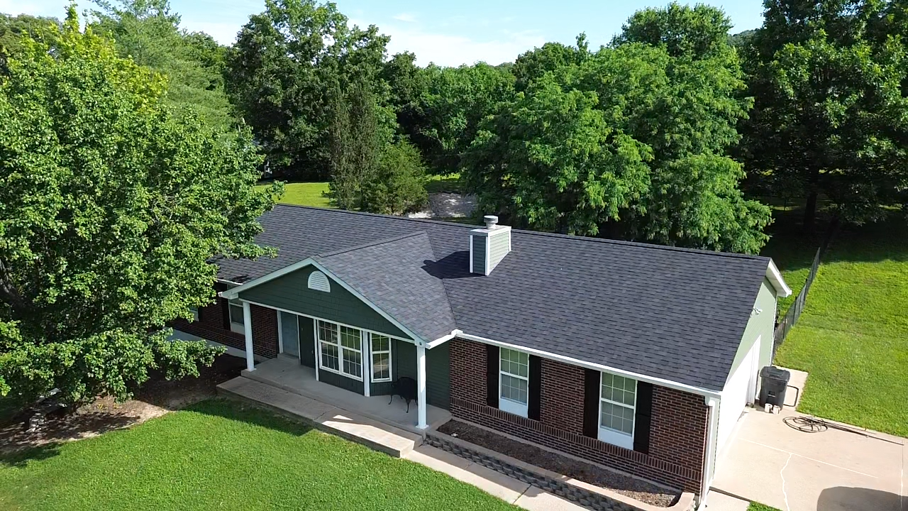 Brick ranch home new roof replacement in St. Peters MO