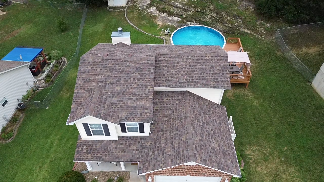 Brown architectural shingle roof replacement in Arnold MO