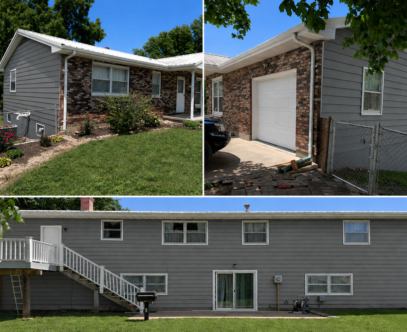 Grey siding soffit and fascia detail trimwork in Chesterfield MO
