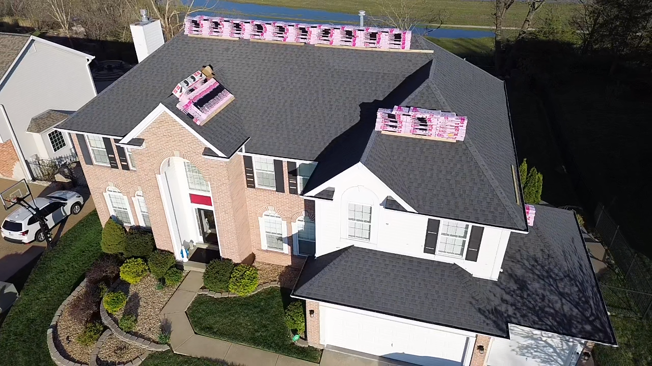 Luxury home roof replacement in Chesterfield MO